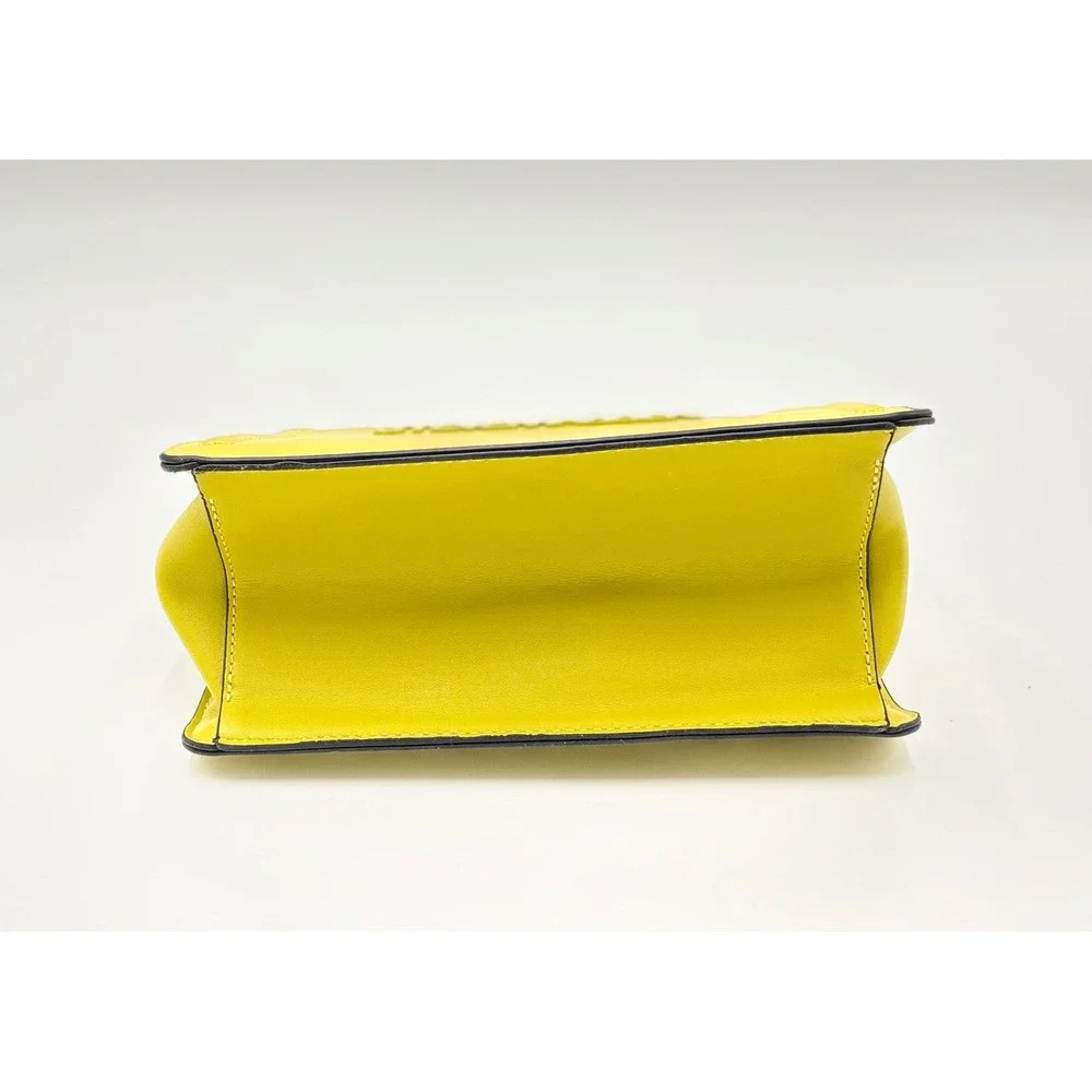 Steve Madden Mustard Yellow Top Handle Satchel Bag Silver Hardware